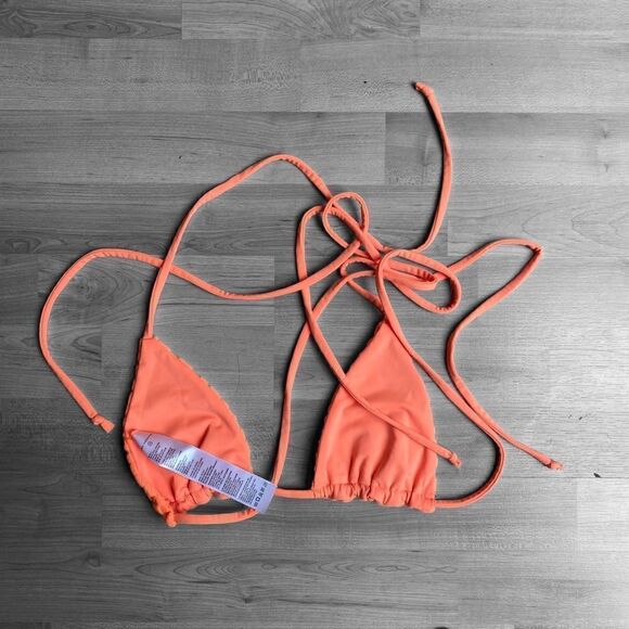 Good American Orange Cream String Bikini Top Size XS NWOT - Picture 3 of 7